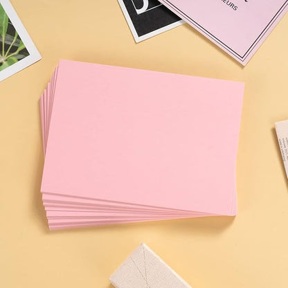 100 Pack Thick Paper Cardstock Blank Heavy Cards Stock for Invitations, Greeting Cards Making, Postcards, Photos, 250GSM Thick Paper (Pink, 5x7 inches)