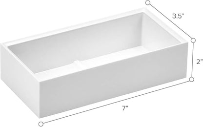 Bostitch Office Konnect Desk Organizer Accessory Tray, Wide, Stacks for Desktop Storage, White (Pack of 2)