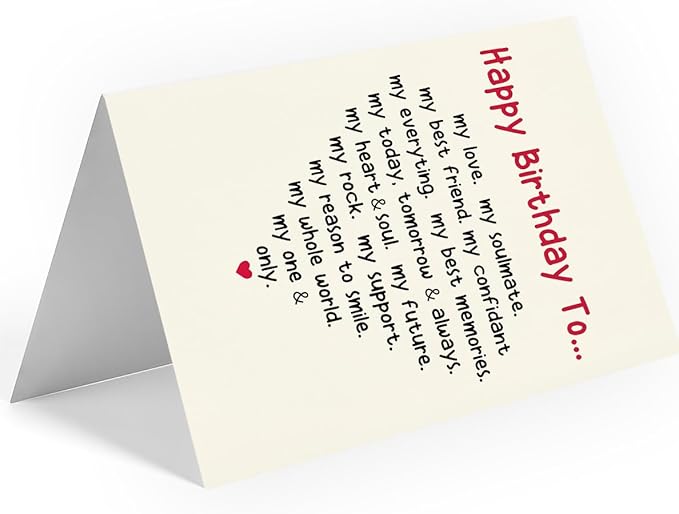 Romantic Birthday Card for Him and Her | Funny Wife Birthday Card from Husband