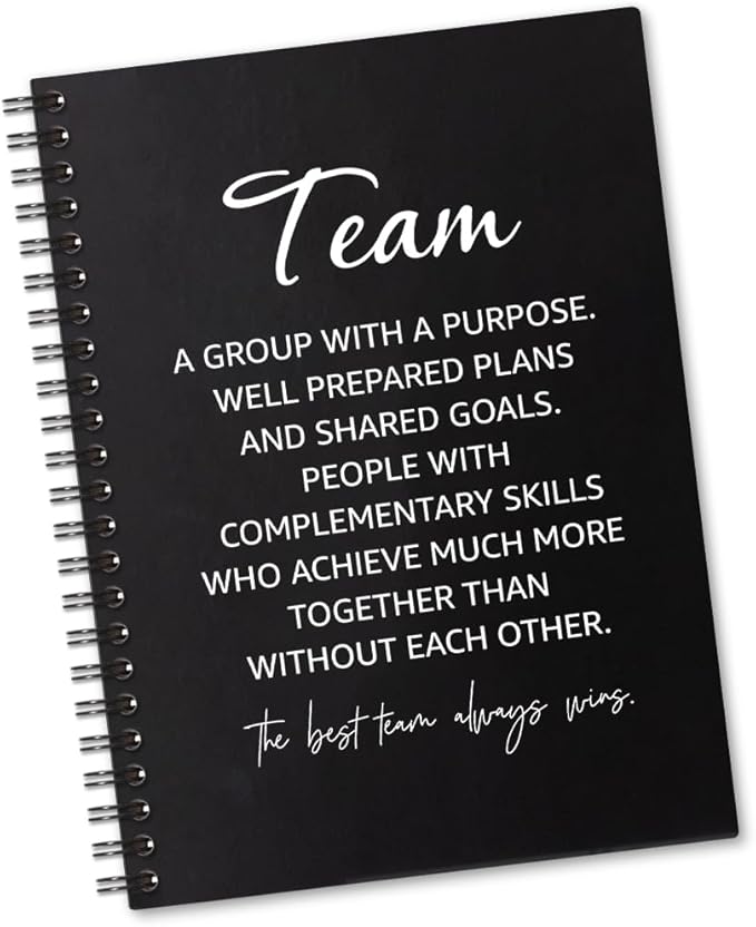 Team 160 Blank Pages Spiral Notebook, Team Notebooks for Employees, Team Gifts for Staff, Teamwork Gifts for Coworkers, Team Member Gifts for Colleagues, Team Appreciation Journal D