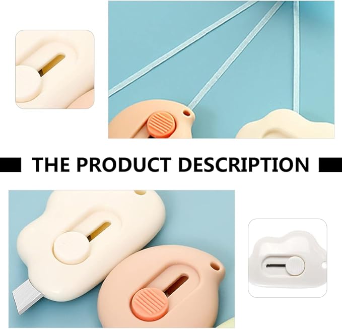 DOITOOL 3 Pieces Mini Utility Knives Cloud Shaped Box Cutter Mini Retractable Letter Opener Envelope Slitter Carton Opener Box Cutter with Hanging Hole for Office and Home Use