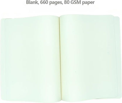 jooact Thick Sketchbook 660 Pages Notebook Soft Faux Leather Cover Journal 80GSM Paper Notepad Drawing Book Memo Writing Sketch Pad Diary Notebook