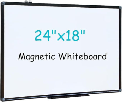 XIWODE Magnetic Dry Erase Board, Wall Mounted whiteboard, 18x24 inch, Black Aluminum Alloy Frame, Simple and Generous, Smooth Writing Surface, Easy to Wipe.