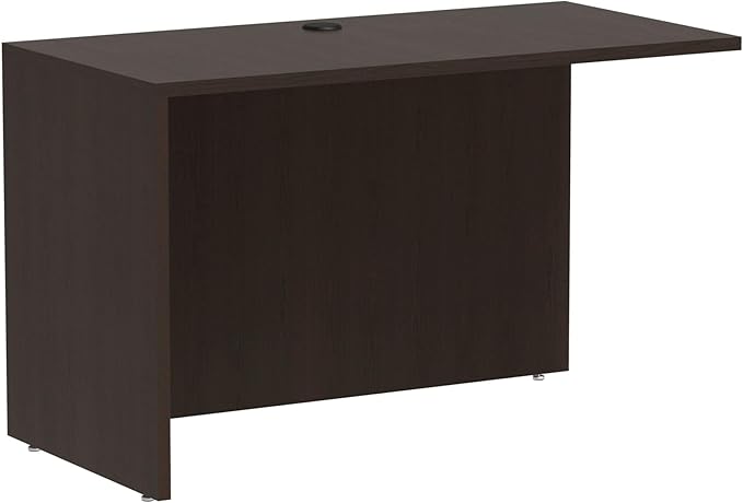 Alera ALEVA354824ES Valencia Series 47.25 in. x 23.63 in. x 29.5 in. Reversible Return/Bridge Shell - Espresso