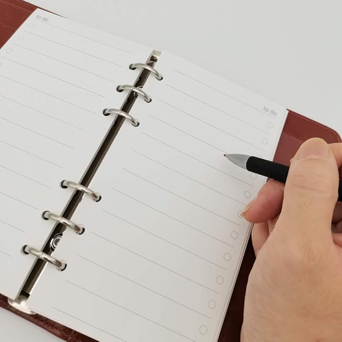 A6 To Do List Refills for Filofax Personal Size Planner/Binder, 6 Hole Punched, 100 Sheets/200 Pages, To Do Planner with Check List Organizing, 100gsm, White, 3.74 x 6.73 Inch