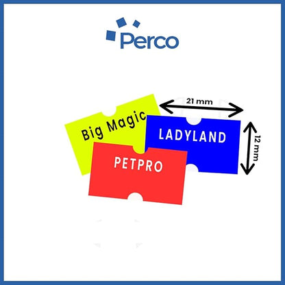 Custom Price and Date Labels for Perco Lite, X, Plus and Perco Pro 1 Line Guns - Choose Color, Font and Imprint - Case of 30 Sleeves
