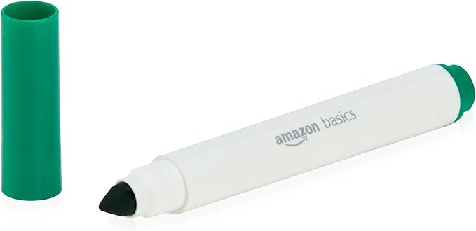 Amazon Basics Colored Markers Pack of 10, Broad Line Washable Markers, Multicolored for Drawing, School