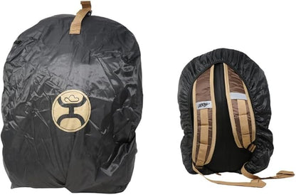 HOOEY Ox 40 Liter Hiking Backpack Rain Cover Hat Strap Laptop Sleeve Hydro Pockets (Brown/Tan)