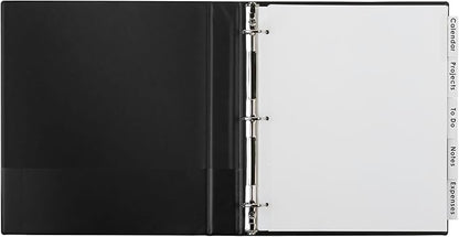 Avery Extra-Wide Big Tab Insertable Dividers for 3 Ring Binders, 5 Tab Set, White Paper, Clear Tabs, Works with Sheet Protectors, 1 Set (11221) (Pack of 5)