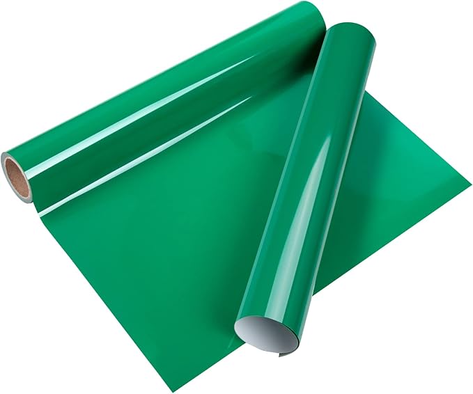 VINYL FROG Heat Transfer Vinyl Roll HTV Vinyl - 12" x5ft Green Iron on Vinyl for T-Shirts, Heat Press Vinyl for DIY Craft Designs (Green)