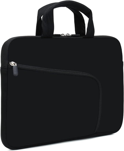 11.6" 12.2 inches Laptop Sleeve Chromebook Case Ultrabook Case Notebook Sleeve Tablet Case Neoprene Handle Sleeve for Men Women, Two Pockets Fit Apple MacBook Air Samsung Acer HP DELL(Black)