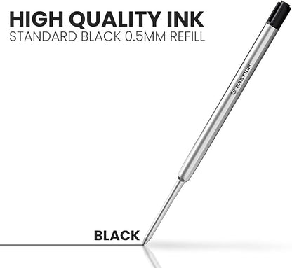 BASTION® Premium Pen Refill, Deeply Pigmented Ink for All Bastion Bolt Action Pens, Standard Ink Refill w/ 0.55mm Fine Tip for Birthday Gift - Black Gel, 1 Piece