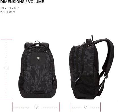 SwissGear Cecil 5505 Laptop Backpack, Black Cod/Camo, 18-Inch