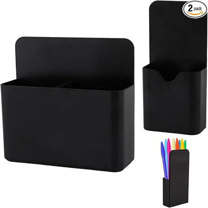 Magnetic Pen Holder,2 Pack Magnetic Dry Erase Marker Holder with Generous Compartments,Strong Magnet Storage Marker Pen Pencil Organizer for Refrigerator,Whiteboard,Locker Accessories