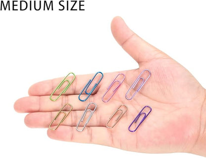 Paper Clips, 240pcs Medium Size Colored Paper Clip, PaperClips Assorted Colors, Paper Clips for Paperwork Office School and Personal Use