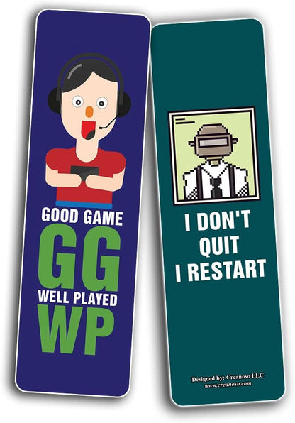 Creanoso I am a Gamer Series 2 Bookmarks (2-Sets X 6 Cards) – Daily Inspirational Card Set – Interesting Book Page Clippers – Great Gifts for Adults and Professionals