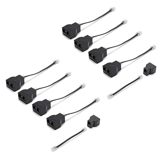 Phone Line Splitter,Telephone Splitter,with RJ11 6P4C Plugs,Suitable for Telephone,Fax Machine (10)