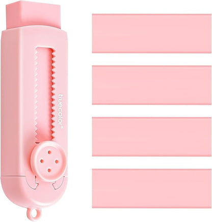 Pencil Erasers,Retractable Erasers for Pencils - 4+1 Pack Rubber Erasers (Pink)