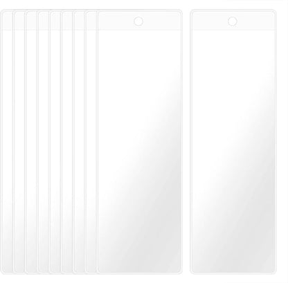 Clear Bookmark Sleeves Penta Angel 10Pcs Plastic Blank Photobooth Frames Vinyl Book Markers Cover Holder with Hole for Students Reading Wedding Valentine’s Gift Party Favor Decoration (10)
