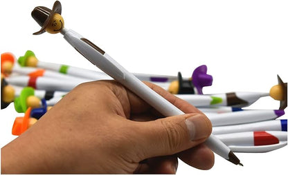 14PCS Fun Cowboy Pens Cowboy Hat Pen Novelty Retractable Ballpoint Pens For Adults School Home Office Stationery Store