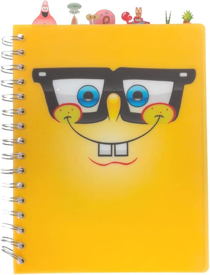 Innovative Designs Nickelodeon Spongebob Squarepants Tab Journal Notebook, Spiral Bound, 144 Lined Pages, 8 x 7 inches