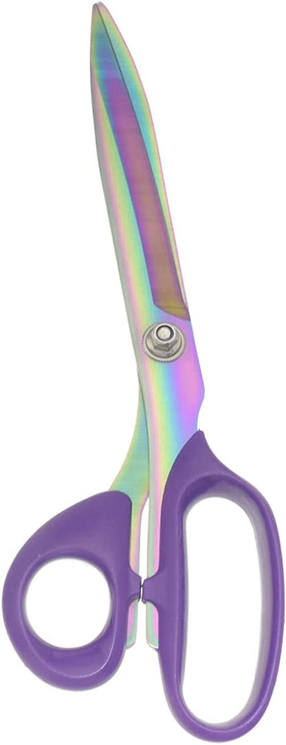 Fabric Scissors,Multi-Purpose Heavy Duty Colorful Titanium Plated Stainless Steel Sewing Scissors,Sewing Fabric Leather Dressmaking Shears Professional Crafting (10 Inch)