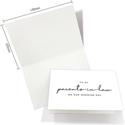 Set of 2 Parents In Law Wedding Day Card, Parents In Law Of The Bride/Groom Gifts, To My Parents In Law On Our Wedding Day. （Parents-in-Law B）