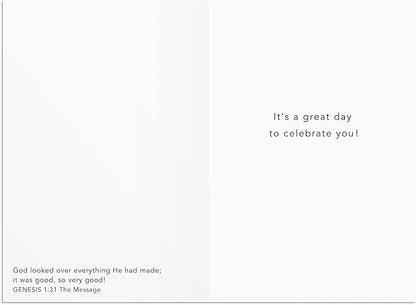 DaySpring - Birthday - Oh Happy Day - 4 Birthday Art Design Assortment with Scripture - 12 Birthday Boxed Cards and Envelopes