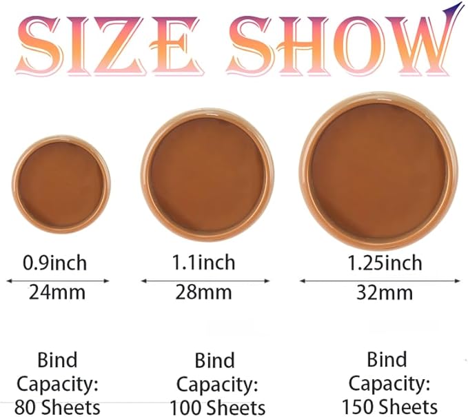 100PCS Discbound Notebook Accessories Expansion Planner Discs Binder Rings Loose-Leaf Plastic Book Binding Disc(Light Brown,1.1"/28 mm)