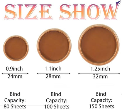100PCS Discbound Notebook Accessories Expansion Planner Discs Binder Rings Loose-Leaf Plastic Book Binding Disc(Light Brown,1.1"/28 mm)