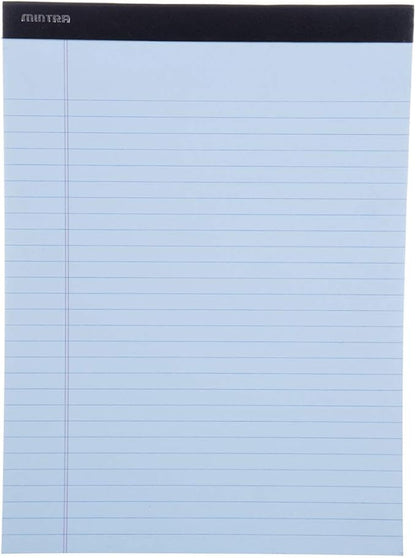 Mintra Office Legal Pads - ((BASIC PASTEL 6pk, 8.5in x 11in, WIDE RULED)) - 50 Sheets per Notepad, Micro perforated, Pastel Writing Pad, Notebook Paper for School, College, Office, Business - Pink, Blue, Purple
