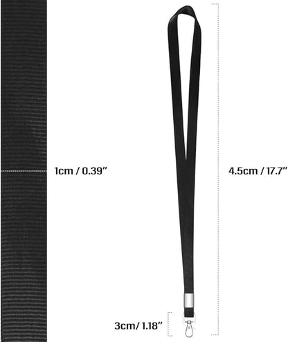 7 PCS Black Lanyards for ID Badges, Keys, Cruise Ship Cards, Keychain, Soft Nylon Neck Lanyard with Clip, Badge Lanyard for Teacher, Kids, Men, Women
