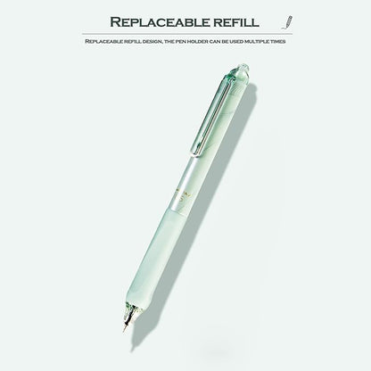 DUNBONG Retractable 0.5mm Porous Point Pen, metal clip, non-slip pen holder, Black ink gel pens, Box of 6 Pens (6)