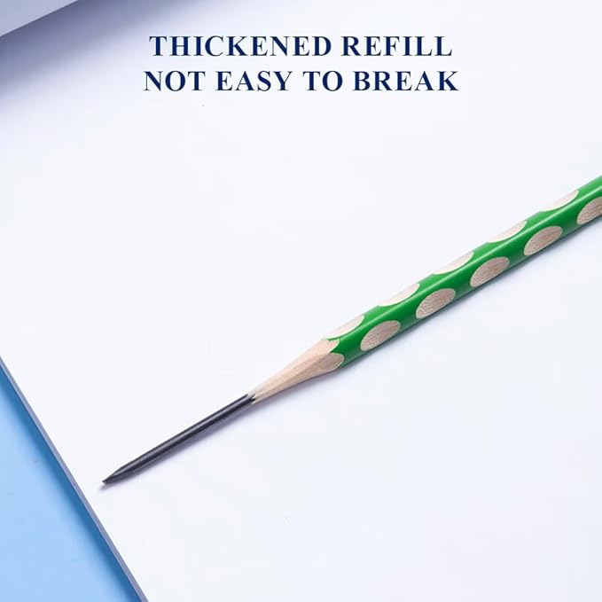 M&G 12 Pcs Triangular Hole Pencils for Kids with Grip Correction 2B Pencils, Pre-sharpened Colored Barrel Graphite Wood Pencils, Smooth Writing, Suitable for School, Office, Drawing, Sketching