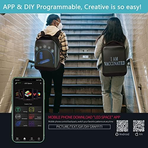 LED Backpack with Programmable Display, Bluetooth Connectivity (LED-Backpack-21L)
