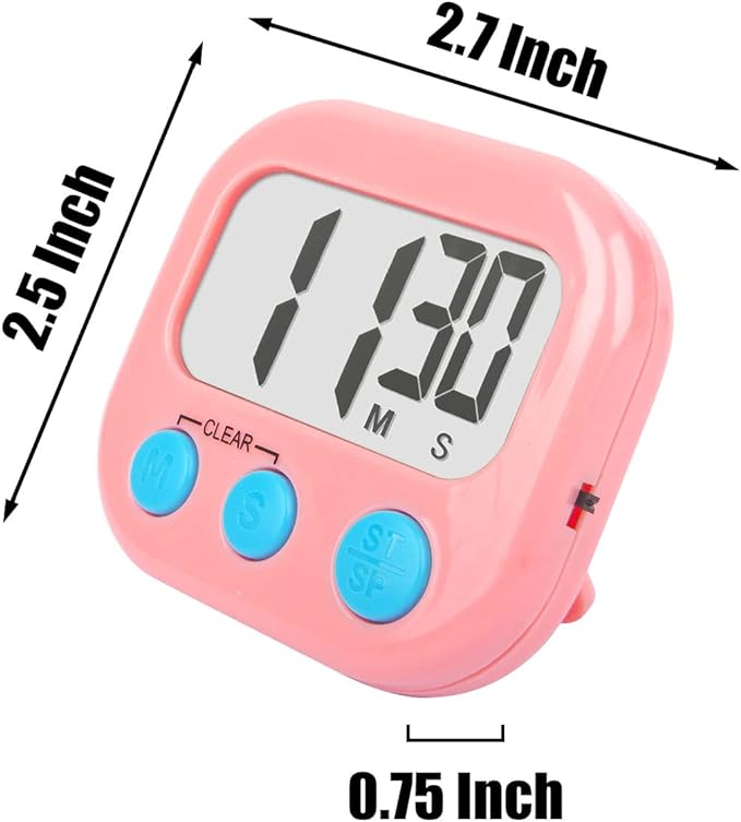 Classroom Timers for Teachers Kids Large Magnetic Digital Timer 12 Pack-Blue Pink