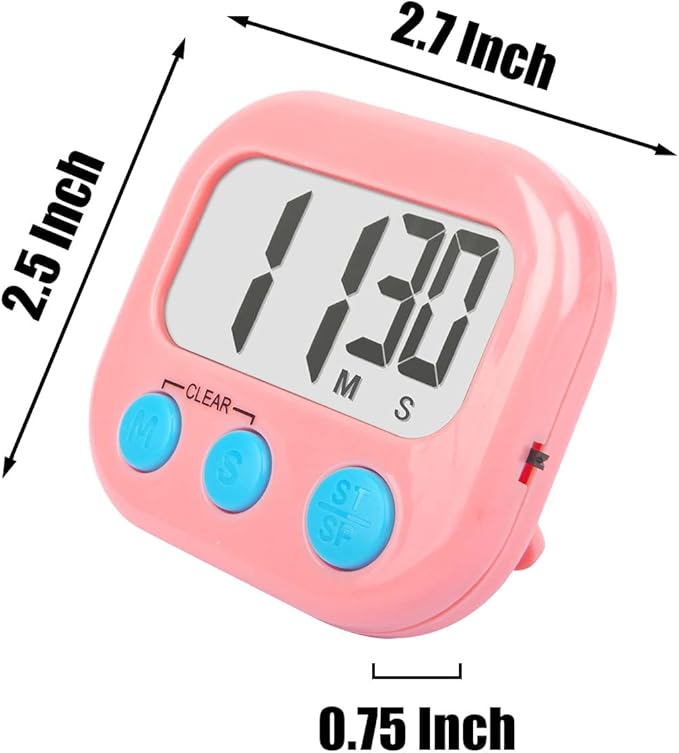 Classroom Timers for Teachers Kids Large Magnetic Digital Timer 4 Pack Pink White