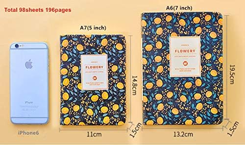 Flowery Journal, Planner Notebook and Calendar Schedule Organizer (Pink Cherry Blossom, A6(7 inch))