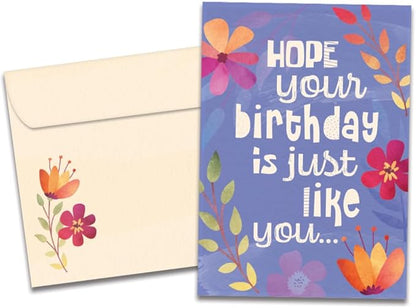 Tree-Free Greetings - Birthday Card - Artful Designs - 1 Card + Matching Envelope - Made in USA - 100% Recycled Paper - 5 x 7 - The Best (GO61207)