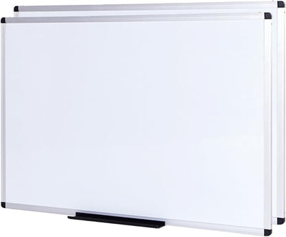 VIZ-PRO Dry Erase Board/Whiteboard, Non-Magnetic, Pack of 2, 72 x 40 Inches, Wall Mounted Board for School Office and Home