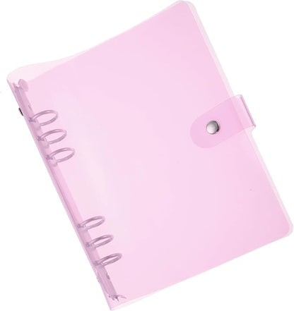PATIKIL A5 Clear Binder Cover, Soft PVC Bling Loose Leaf Binder Protector Refillable Notebook Shell with Snap Button Closure for DIY Meeting Notebook Folder, Purple