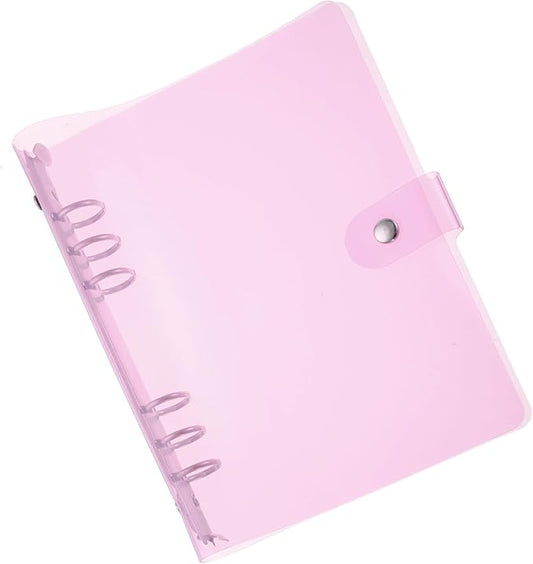 PATIKIL A5 Clear Binder Cover, Soft PVC Bling Loose Leaf Binder Protector Refillable Notebook Shell with Snap Button Closure for DIY Meeting Notebook Folder, Purple