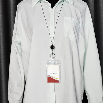 3 Pack Lanyards for Id Badges with 6 Pcs Id Badge Holder Retractable Badge Holders Stainless Steel Teacher Lanyard Cruise Ship Lanyards for Girl Women (Black)