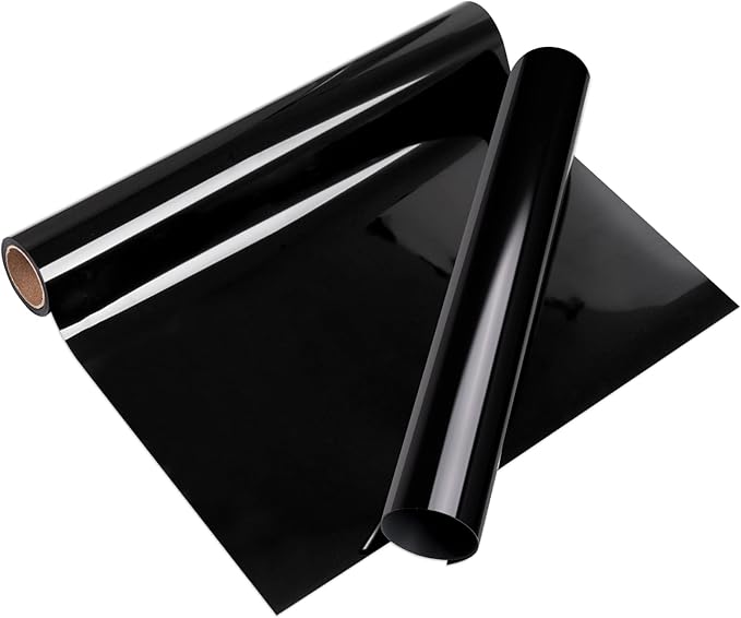 VINYL FROG Heat Transfer Vinyl Roll HTV Vinyl - 12" x5ft Black Iron on Vinyl for T-Shirts, Heat Press Vinyl for DIY Craft Designs (Black)