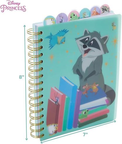 Innovative Designs Disney Princess Journal Notebook, Spiral Bound, 144 Lined Pages, 8 x 7 inches, Light Green, Disney Princess Movie Characters