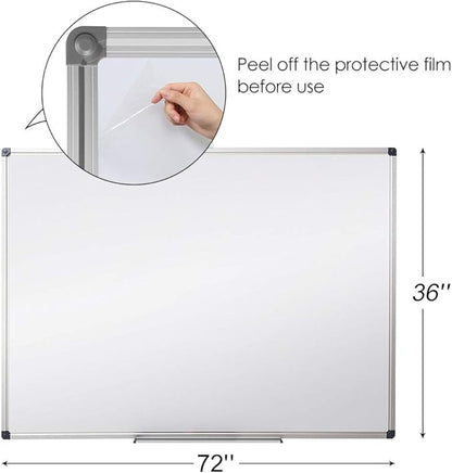 XIWODE Large Magnetic Dry Erase Board，Whiteboard for Wall, 36 x 72 inches, Whiteboard Marker Board Writing Board，Silver Aluminum Frame, Durable,Whiteboard for Home School & Office