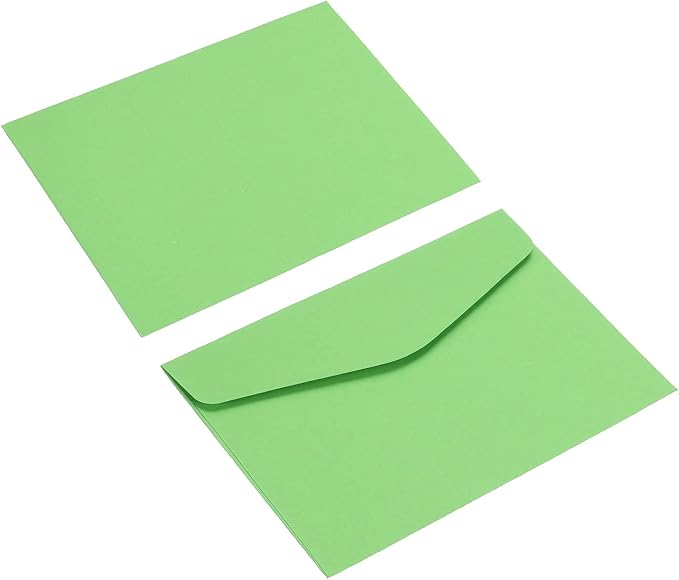 PATIKIL Mini Envelopes, 100 Pack Paper Blank Small Items Storage Business Card Holder for Greeting Note Party, Green