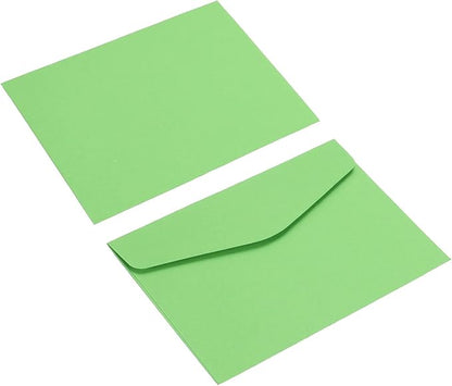 PATIKIL Mini Envelopes, 100 Pack Paper Blank Small Items Storage Business Card Holder for Greeting Note Party, Green
