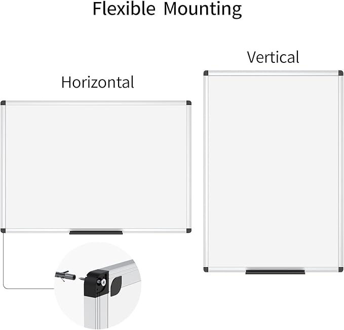 VIZ-PRO Magnetic Dry Erase Board, 36 X 24 Inches, Pack of 2, Silver Aluminium Frame