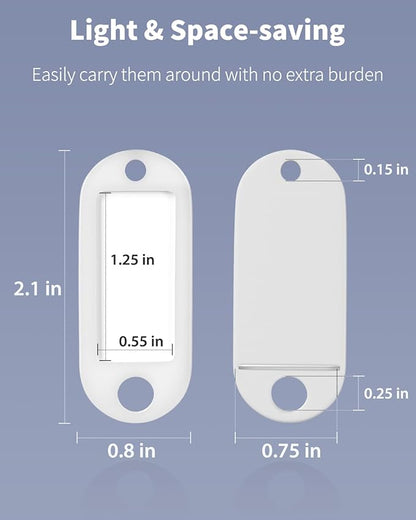 Uniclife 40 Pieces Key Tags 2 Inch Soft Plastic Key Chain Tags with Blank Paper Labels Clear Windows Protective Films and Split Rings Flexible Item Identifiers, White